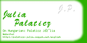 julia palaticz business card